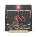 Gallery Board – “Amazing Grace, How Sweet The Sound” Church Art with Wooden Stand