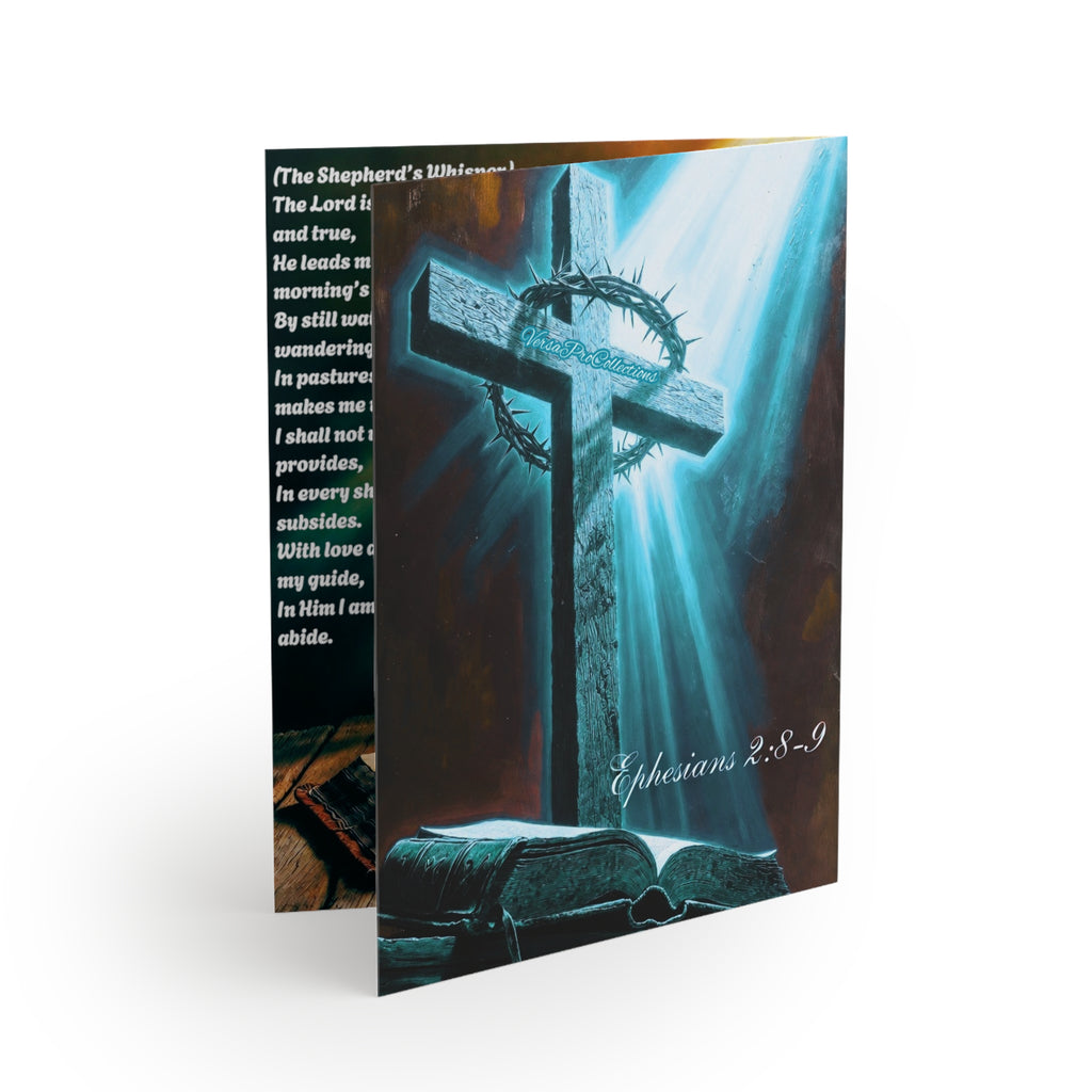 Religious Greeting Cards — Cross & Bible Design (Set of 8/16/24)