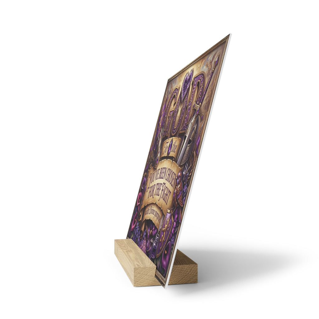 Gallery Board — "God You've Been Chosen for the Fight" Inspirational Faith Plaque with Stand