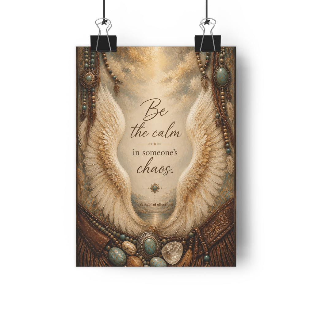 Giclée Art Print — "Be the Calm in Someone’s Chaos" Angel Wings Inspirational Wall Art