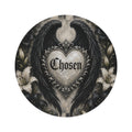 Round Rug — Gothic 'Chosen' Heart with Black Wings Decorative Floor Mat