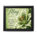 May Floral Framed Canvas — "Live softly, bloom freely" Wall Art